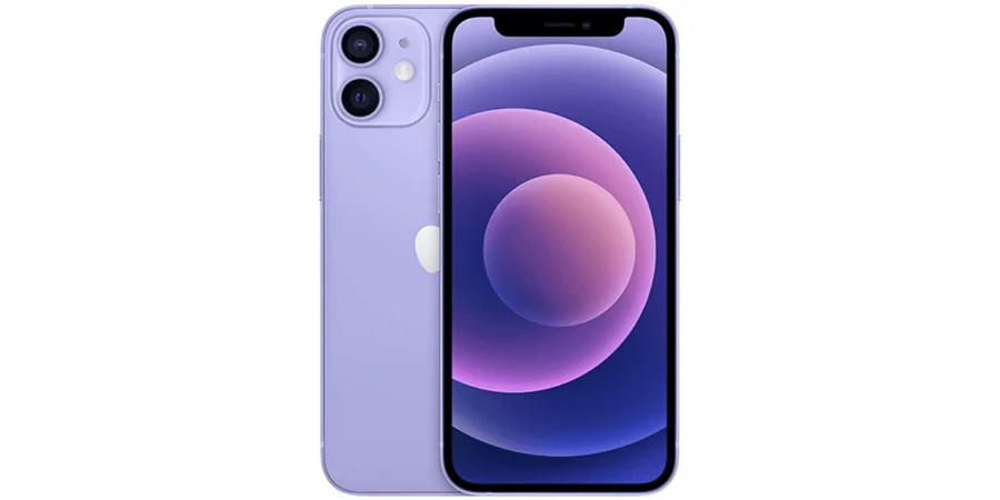 An iPhone 12 Mini, measuring 5.18 inches tall, shown on a white background.