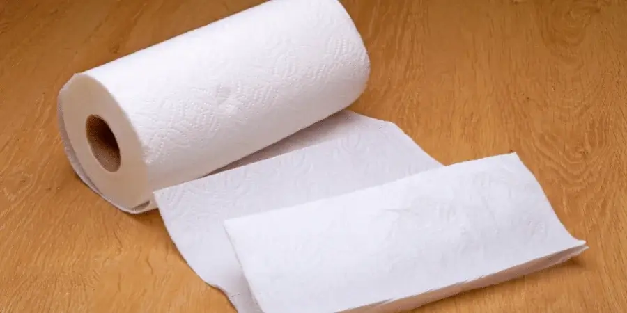 Roll of paper towel with a single sheet weighing approximately 1 gram.