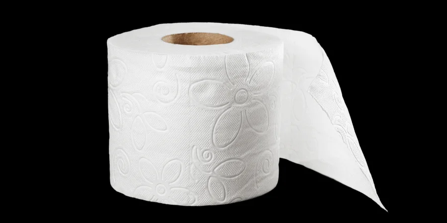 Four toilet paper rolls stacked vertically, measuring 16 inches in height.
