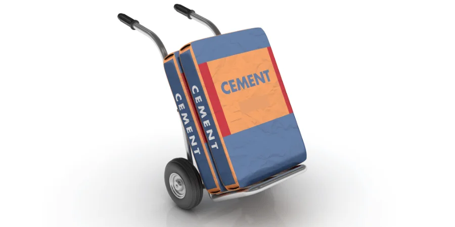Bag of cement weighing 50 lbs, ideal for construction projects.